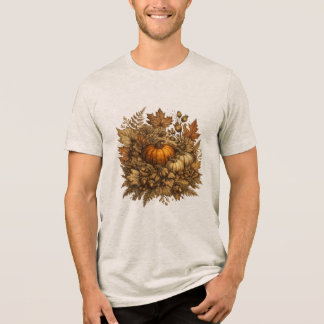 Antieke botanische herfst Halloween heren T-shirt