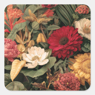 Antieke botanische illustratie vierkante sticker