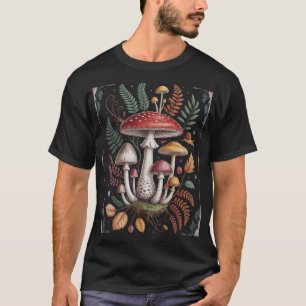 Antieke botanische illustraties van paddenstoelen t-shirt