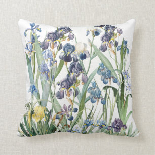 Antieke Botanische Iris Bloem Bloemstuk Tuin Kusse Kussen