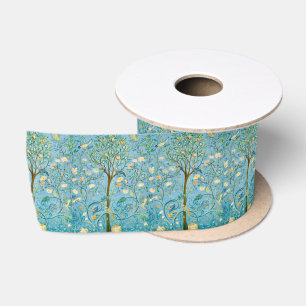 Antieke botanische levensboom met vogels lint