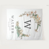 Antieke Botanische Monogram Achtergrond Foto Booth Wandkleed (Voorkant (horizontaal))