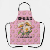 Antieke botanische print met een wilde bloem lente schort (Voorkant)
