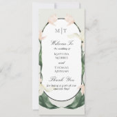 Antieke botanische tulpen monogram trouwprogramma (Voorkant)