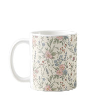 Antieke botanische wilde bloemenweide koffiemok