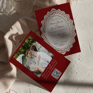 Antieke Bourgogne Kantwerk Onderlegger QR Code Fot Kaart