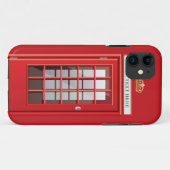 Antieke Britse Rode Telefooncel Aangepaste Naam Case-Mate iPhone Case (Achterkant (horizontaal))