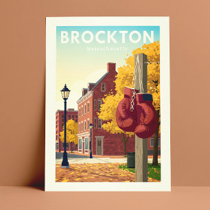 Antieke Brockton Massachusetts Briefkaart