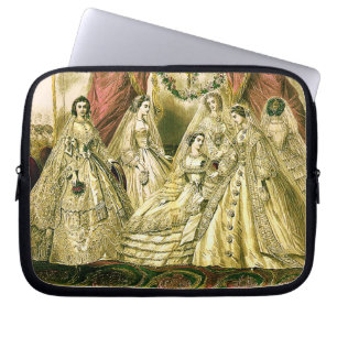Antieke Bruid Vintage Bruiloft Laptop Sleeve