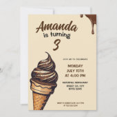 Antieke bruine chocolade ijsje kaart (Voorkant)