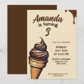 Antieke bruine chocolade ijsje kaart (Voorkant / Achterkant)