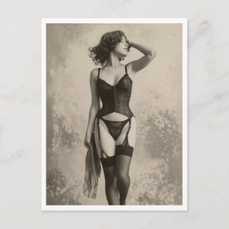 Antieke Brunette Pin-up Ansichtkaart uit de jaren  Briefkaart