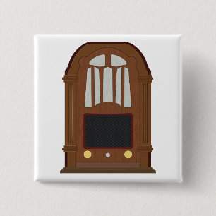 Antieke buizenradio antieke houten stereo vierkante button 5,1 cm