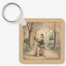 Antieke Bulldog-sleutelhanger – Antieke Stijl