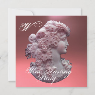 ANTIEKE CAMEE, DAME EN DRUIVEN WIJNPROEVERIJ PARTY KAART