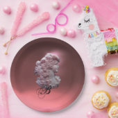 ANTIEKE CAMEE, DAME MET INITIALEN DRUIVEN PAPIEREN BORDJE (Feest)