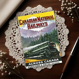 Antieke Canadese Rockies Stoomtrein Reclame Briefkaart