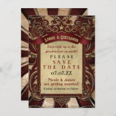 Antieke Carnaval Elegante Save The Date Uitnodigin (Voorkant / Achterkant)