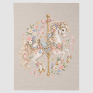 Antieke Carrousel Paard Cottagecore Cadeau Tissuepapier