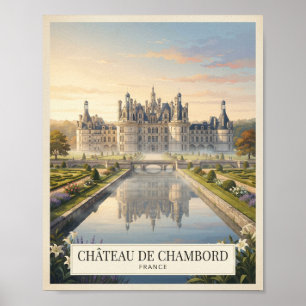 Antieke Château de Chambord Frankrijk Reisposter  Poster