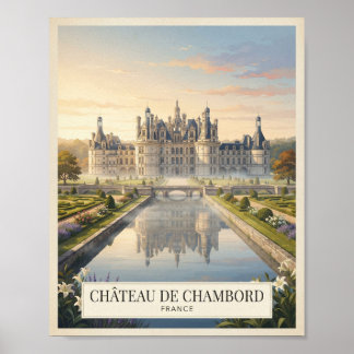 Antieke Château de Chambord Frankrijk Reisposter Poster