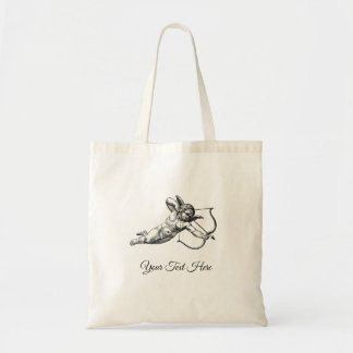 Antieke Cherub Cupido Liefde Sticker Label Tote Bag