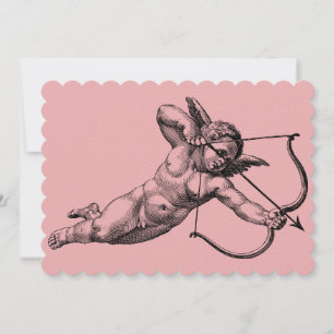 Antieke Cherubijn Cupido Liefde Kaart