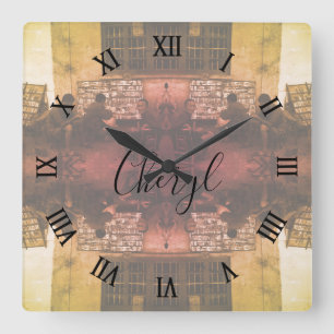 Antieke Chinese Changsha-boekleenklok Vierkante Klok