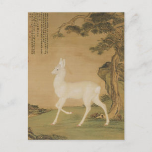 Antieke Chinese keizerlijke kunst witte herten sch Briefkaart