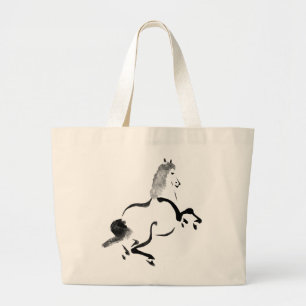 Antieke Chinese Paard Grote Tote Bag