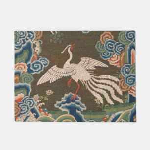 Antieke Chinese witte vogel zijde borduurwerk afdr Deurmat