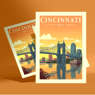 Antieke Cincinnati Ohio Briefkaart