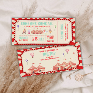 Antieke circus dier ticket kermis baby shower kaart