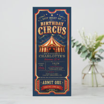 Antieke Circus Verjaardagskaart Toegang Eén