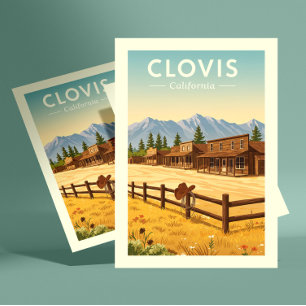 Antieke Clovis Californië Briefkaart
