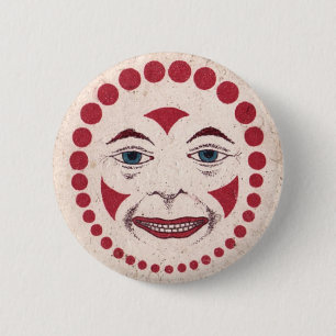 Antieke Clown Schijf Ronde Button 5,7 Cm