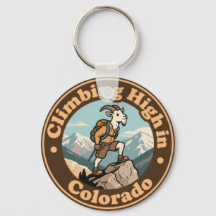 Antieke Colorado Klimmende Berggeit Sleutelhanger