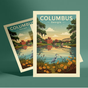 Antieke Columbus Georgia Briefkaart