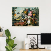 Antieke Currier & Ives Fruit En Bloemen Landschap Poster (Thuiskantoor)