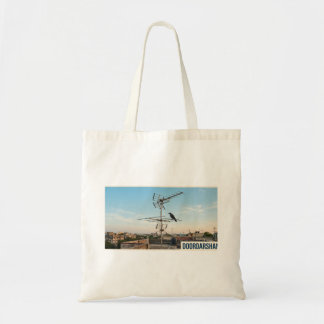 Antieke dakterras TV-antenne uit het Doordarshan-t Tote Bag