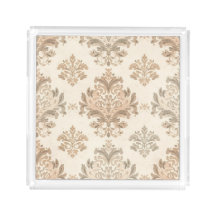 Antieke Damast Elegante Beige Franse Boerderij