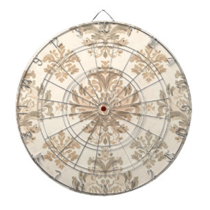 Antieke Damast Elegante Beige Franse Boerderij Dartbord