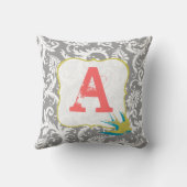 Antieke damast Monogram Kussen (Achterkant)