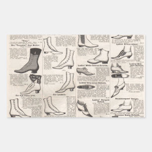 Antieke dames schoen catalogus pagina vintage afdr rechthoekige sticker