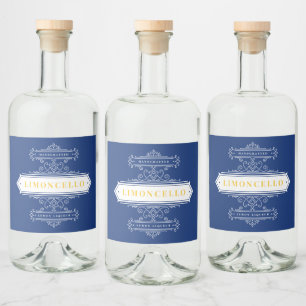 Antieke decoratieve logo frame Limoncello Likeurfles Etiket