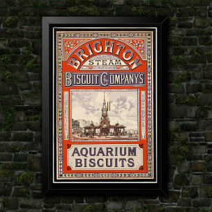Antieke decoratieve voedselproduct handelsreclame poster