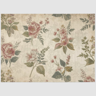 Antieke Decoupage Tissuepapier met Wilde Bloemen