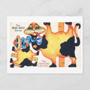 Antieke Dieren Papieren Pop - Camelah Briefkaart