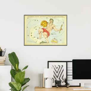 Antieke Dierenriem, Astrologie Waterman Sterrenbee Poster