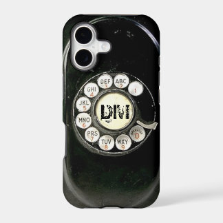 Antieke draaischijf bakelieten telefoon, voeg init
